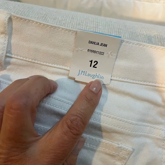 NWT J. McLaughlin white Jeans SZ 12 - Picture 3 of 8